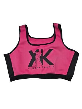 Xtreme Kurves Curves Womens Sz 3X Compression Sports Bra Bright Pink Black